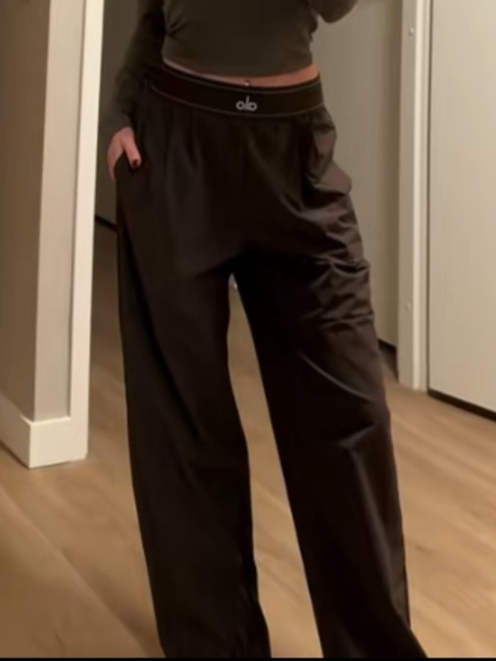 Alo Yoga Espresso Brown Suit Up Pants Wide Leg Trousers NWT 30"💕🤎 - Picture 1 of 10